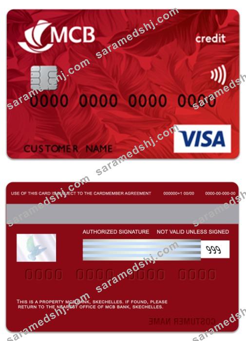 Seychelles MCB Bank visa credit card